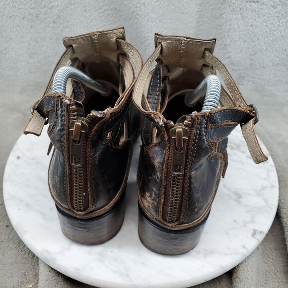 Freebird Shoes Womens Size 8 Brown Distressed Leather Stair Ankle Boots - Picture 5 of 10